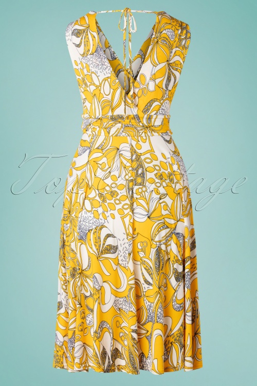 Vintage Chic for Topvintage - 50s Jane Swing Dress in Yellow and White 4