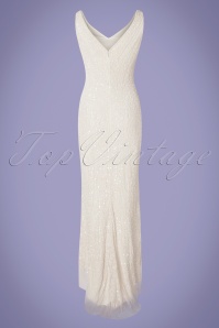 GatsbyLady - 20s Sophie Sequin Maxi Dress in White 3