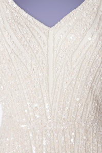 GatsbyLady - 20s Sophie Sequin Maxi Dress in White 4