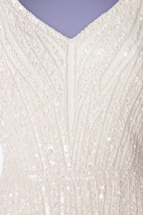 GatsbyLady - Sophie maxi-jurk met pailletten in wit 4