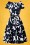 Unique Vintage - Selma Swing-Kleid mit floraler Schleife in Weiß und Marineblau 7