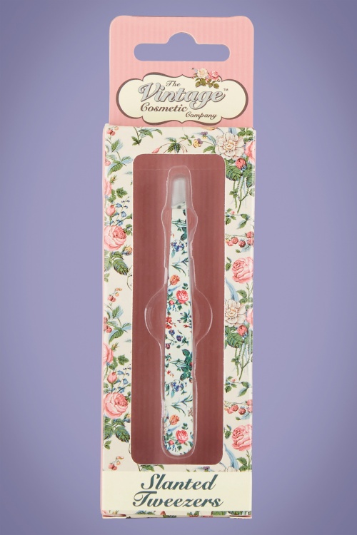 The Vintage Cosmetic Company - Schuine pincet in bloemenmotief