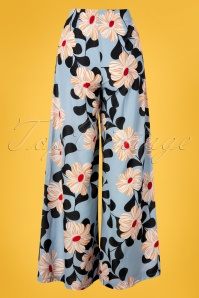 Wild Pony - 70s Emanuel Floral Trousers in Light Blue 3