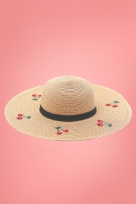 Vixen - Cherry Floppy Sun Hat Années 50 en Marron 3