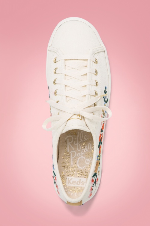 Keds - 50s Rosalie Kickstart Floral Sneakers in Cream 2
