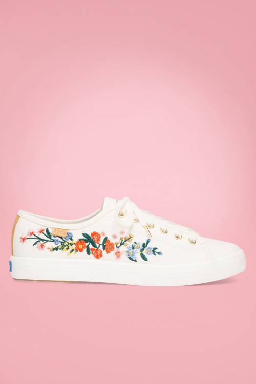 Keds - Rosalie Kickstart Sneakers mit Blumenmuster in Creme 3