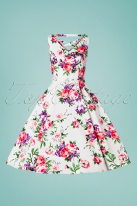 Hearts & Roses - 50s Molly Rose Swing Dress in White 4