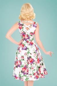 Hearts & Roses - 50s Molly Rose Swing Dress in White 2