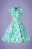 Hearts & Roses - Nancy Floral Swing Dress Années 50 en Turquoise 3