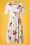 Mikarose - 60s Natalie Polka Floral Dress in Ivory White 2