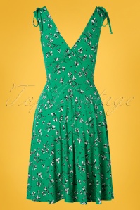 Vintage Chic for Topvintage - 50s Grecian Floral Dress in Emerald Green 3
