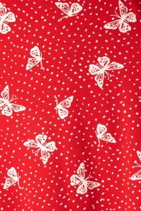 Topvintage Boutique Collection - 50s The Janice Butterfly Dress in Red and White 5