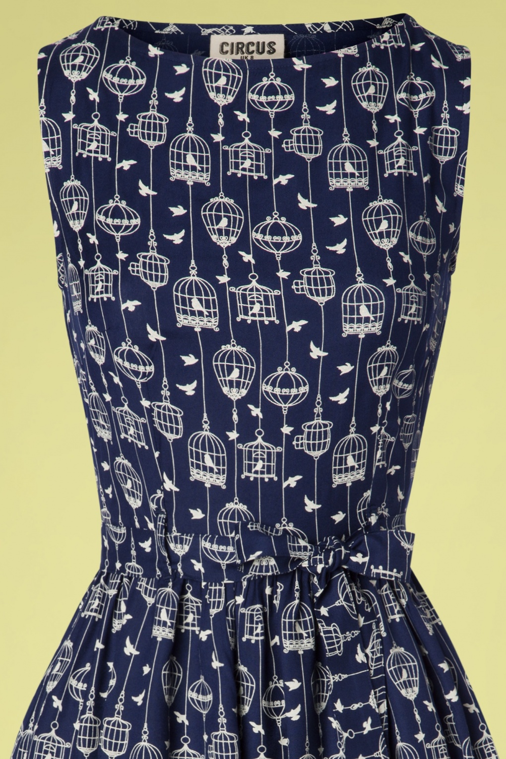 50s Birdcage Swing Dress in Navy