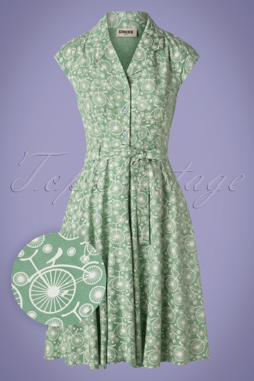 Circus - 60s Penny Dress in Vintage Green
