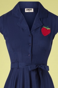 Circus - 60s Penny Strawberry Dress in Navy 3