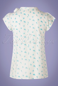 Circus - 50s Anna Swallow Top in Ivory 3