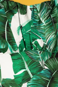 Banned Retro - Tropisches Blatt-Swing-Kleid in Grün 3