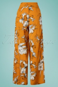 Vixen - 70s Stephanie Floral Palazzo Trousers in Mustard 4