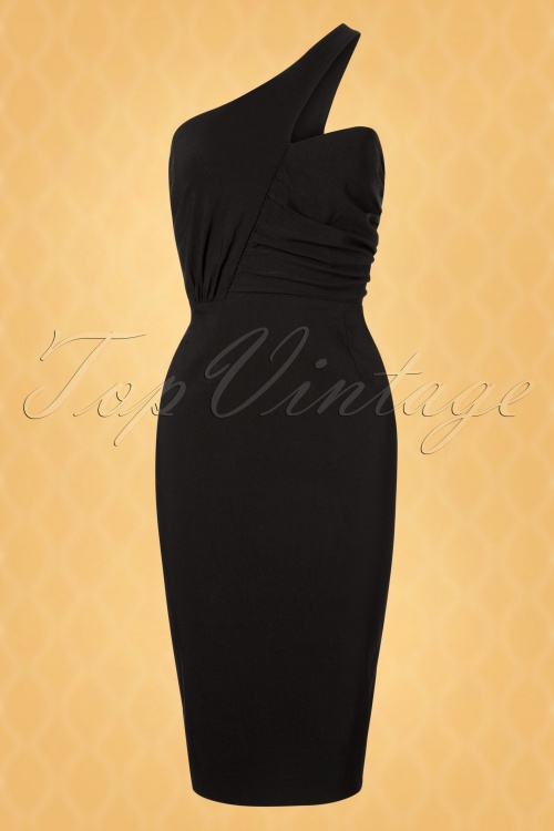 Vintage Diva  - De Eva Pencil-jurk in zwart 4