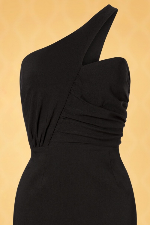 Vintage Diva  - De Eva Pencil-jurk in zwart 5