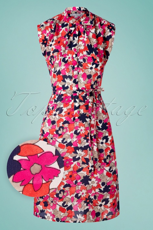 Very Cherry - 60s Summer Bow Ombrello Dress in Pink