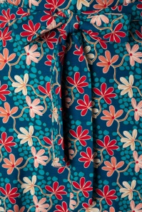 Bakery Ladies - Pacific Mini Flower Polo Dress Années 60 en Bleu 4