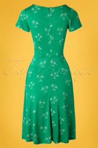 Pretty Vacant - 60s Gloria Palm Dress in Palm Trees Green 3