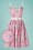 Collectif Clothing - Jade Sommer-Flamingo-Swing-Kleid in Pink 2