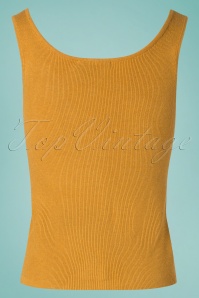 Collectif Clothing - 50s Sadie Knitted Top in Mustard 2