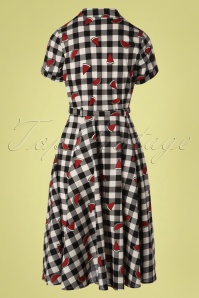 Collectif Clothing - 50s Caterina Watermelon Swing Dress in Black and White 6