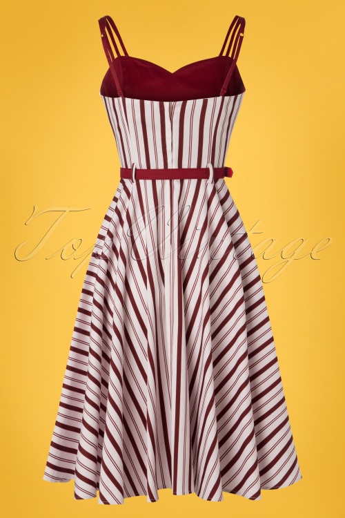 Collectif Clothing - Nova Candy Stripe Swing Dress Années 50 en Multi 5