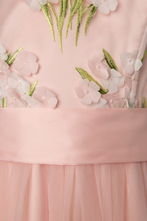 Collectif Clothing - Hillary Blossom Flower Swing-Kleid für besondere Anlässe in Rosa 6