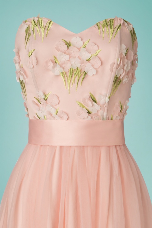 Collectif Clothing - Hillary Blossom Flower Swing-Kleid für besondere Anlässe in Rosa 4