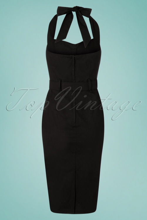 Collectif Clothing - 50s Wanda Pencil Dress in Black 5