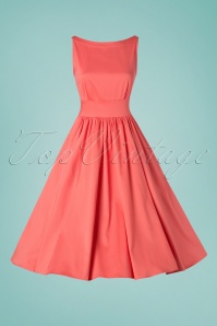 Collectif Clothing - 50s Nia Swing Dress in Peach 3