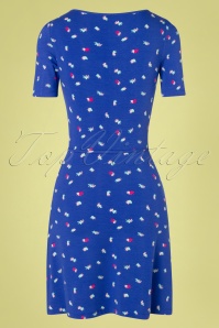 Wow To Go! - Britt Papercut A-Line Dress Années 60 en Bleu de Cobalt 5