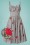 Unique Vintage - Golightly Gingham Roses Swing Dress Années 50 en Noir et Blanc 3