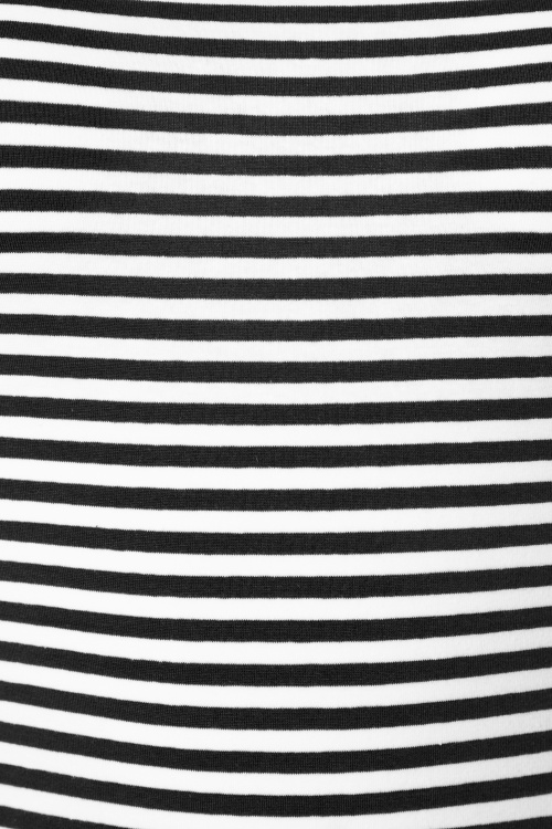 Collectif Clothing - 50s Frou Frou Striped T-Shirt in Black and White 3