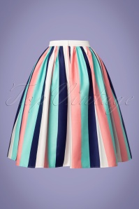 Collectif Clothing - Jasmine Seaside Stripes Swingrok in multi 3