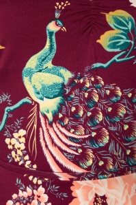 King Louie - Junos Bird Anna-jurk in Cherise rood 5