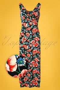 King Louie - 70s Ginger Flora Maxi Dress in Black 2