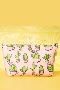 Collectif Clothing - Cacti Party make-uptasje in roze 4