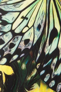 Smashed Lemon - Babette Butterfly Pencil Dress Années 60 en Vert 4