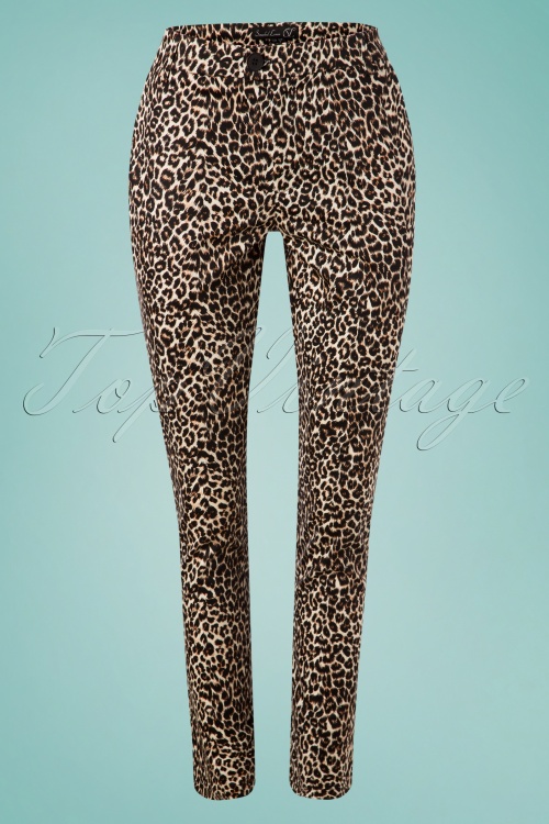 Smashed Lemon - 60s Nelly Trousers in Leopard 2