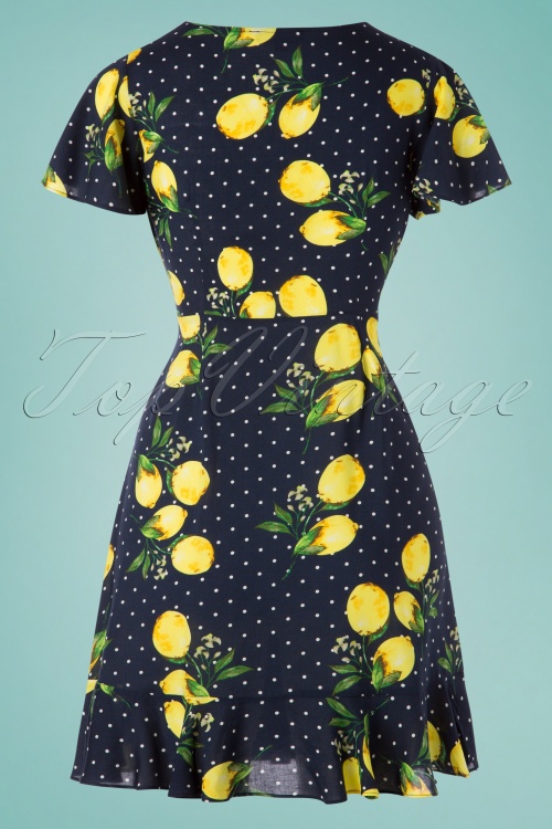 Smashed Lemon - Lia Lemon-jurk in marineblauw 4