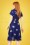 Smashed Lemon - Feline Floral Dress Années 60 en Cobalt 5
