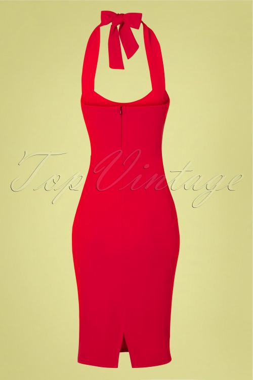 Vintage Chic for Topvintage - Adalynn Pencil Dress Années 50 en Rouge Vif 2