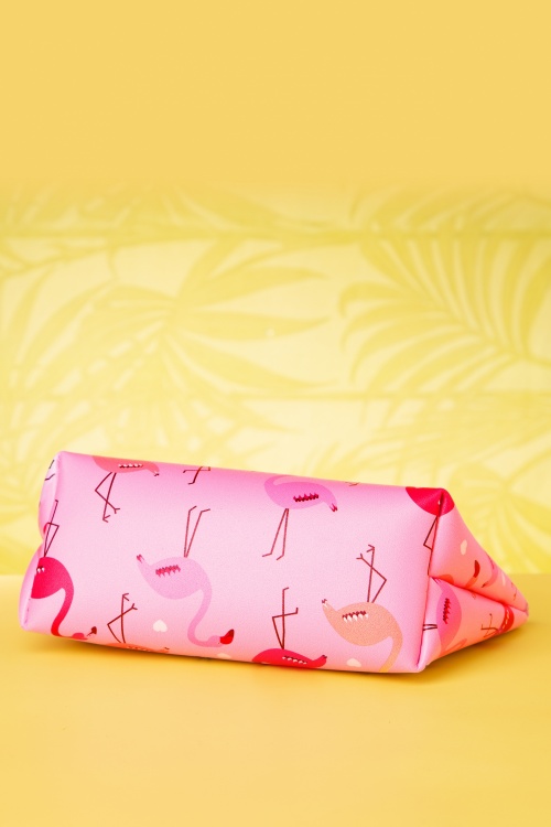 Collectif Clothing - 50s Flamingo Parade Make Up Pouch 5
