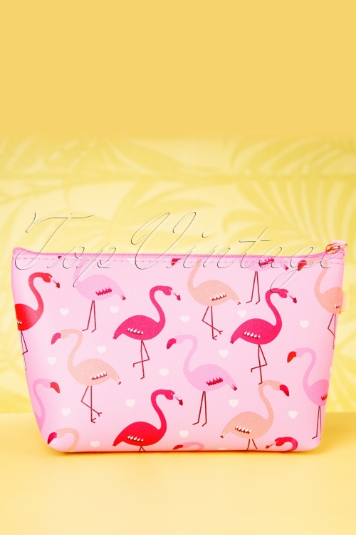 Collectif Clothing - Flamingo Parade Make Up Pouch Années 50 4