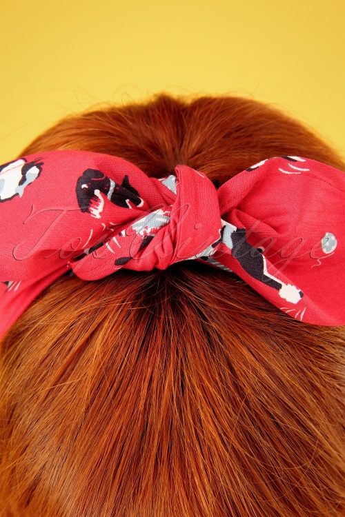 Blutsgeschwister - 50s Hands Up Streetdogs Hairwrap in Red 3